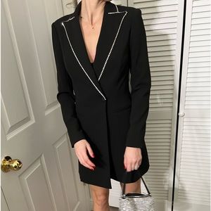 Jay Godfrey Ace Rhinestone-Trim Mini Blazer Dress (0)